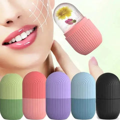 Ice Roller Face Massager with Silicone Ice Cube Trays