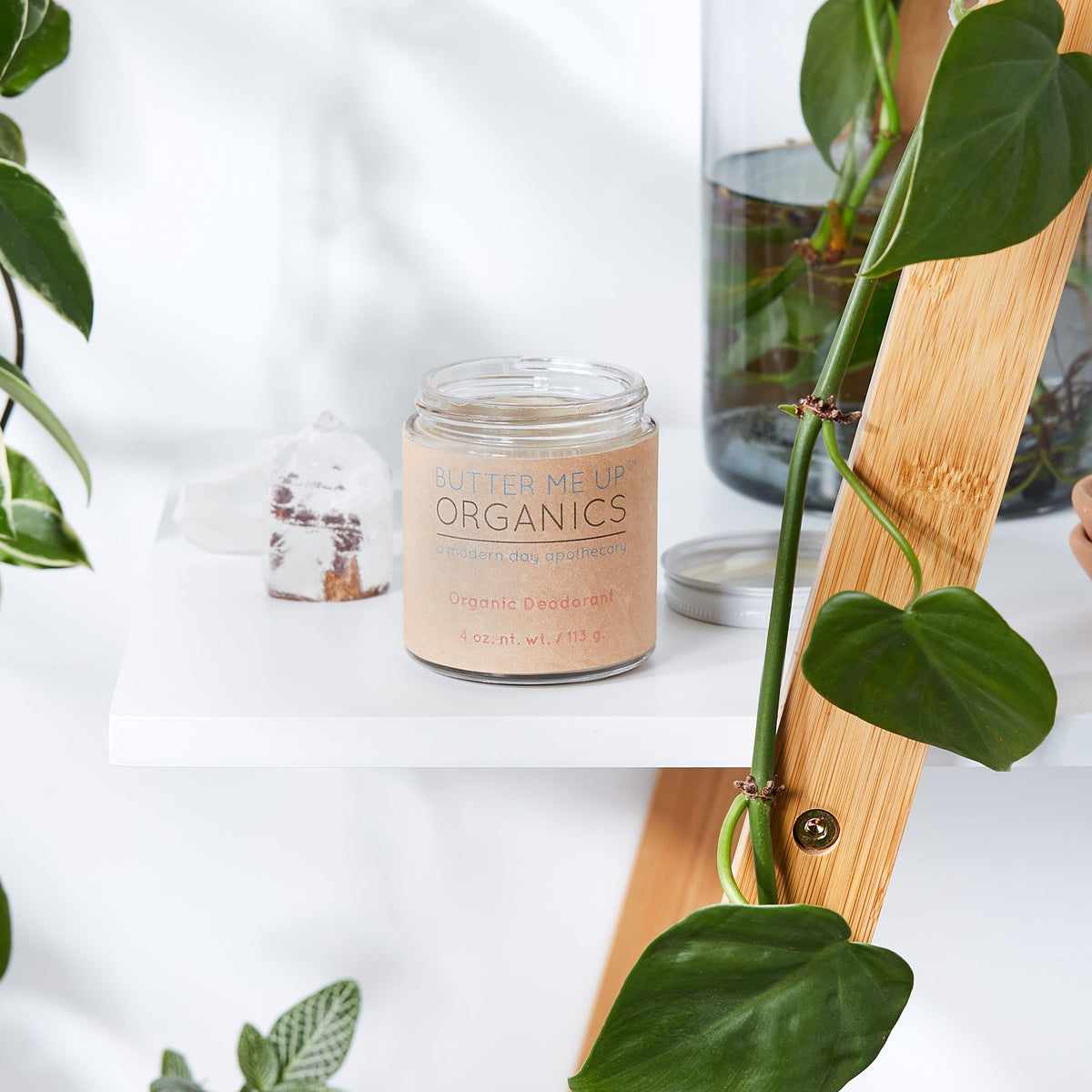 Organic Deodorant Sensitive in eco-friendly glass jar