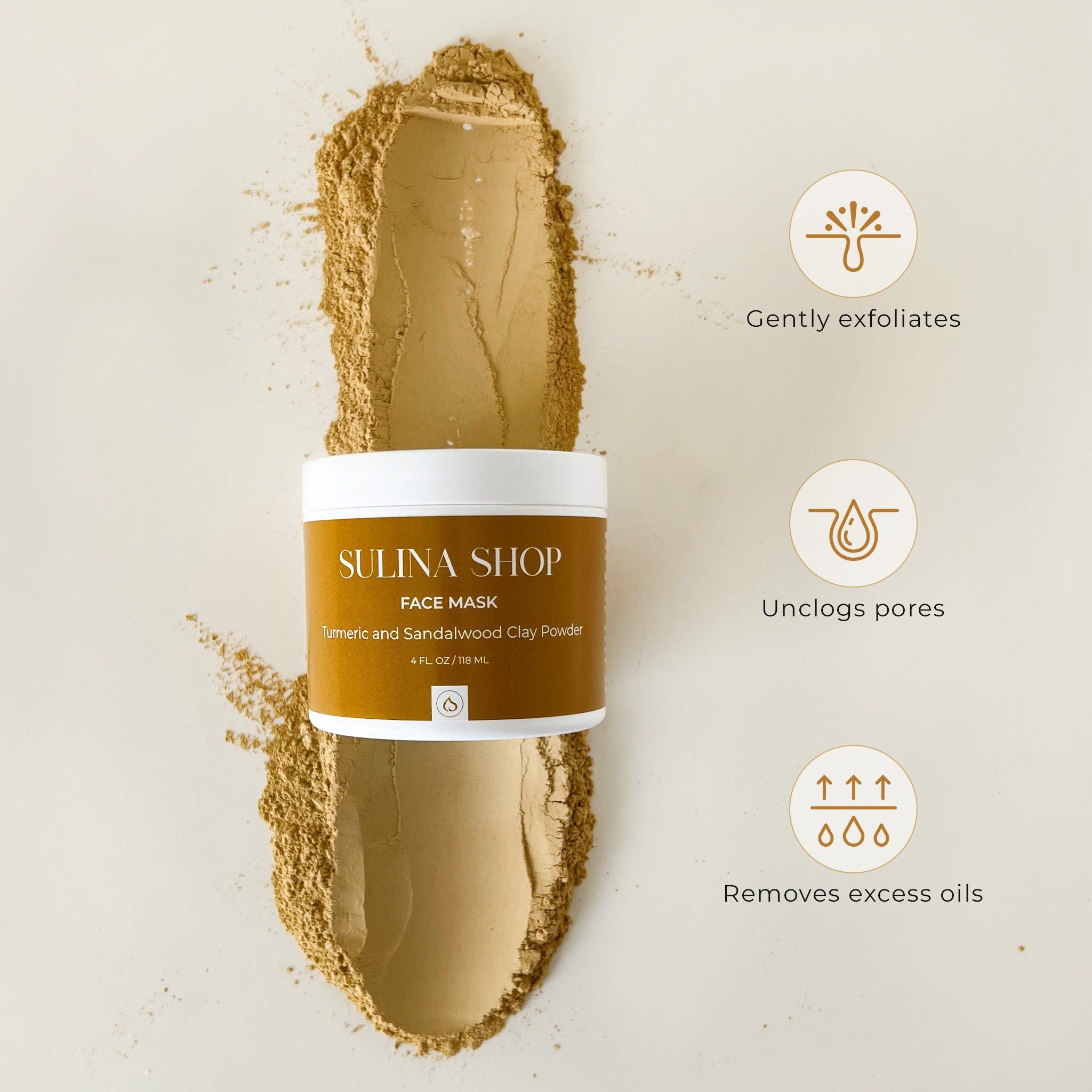 Turmeric and Sandalwood Clay Powder Face Mask for radiant skin