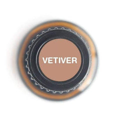 Vetiver Essential Oil 15ml bottle with earthy, woody scent